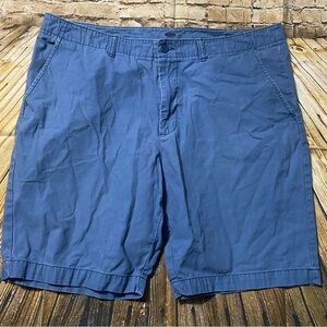 Old Navy Blue Cotton Broken In Flat Front Chino Khaki Shorts